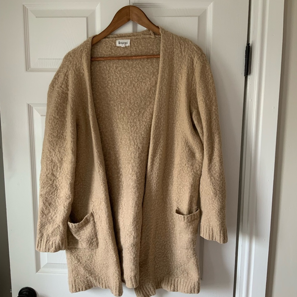 &Merci Fuzzy open cardigan